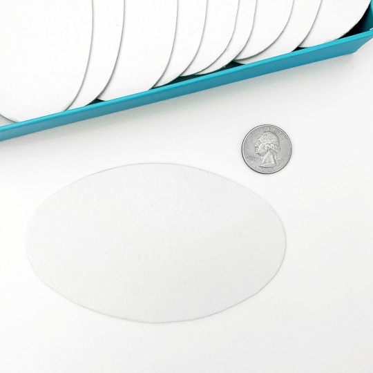 White Paperboard Oval Bases for Crafting ~ Set of 5 ~ 5" x 3"